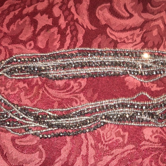 Beautiful Grey, Silver & Pewter Convertible Glass Bead Necklace - Picture 5 of 7